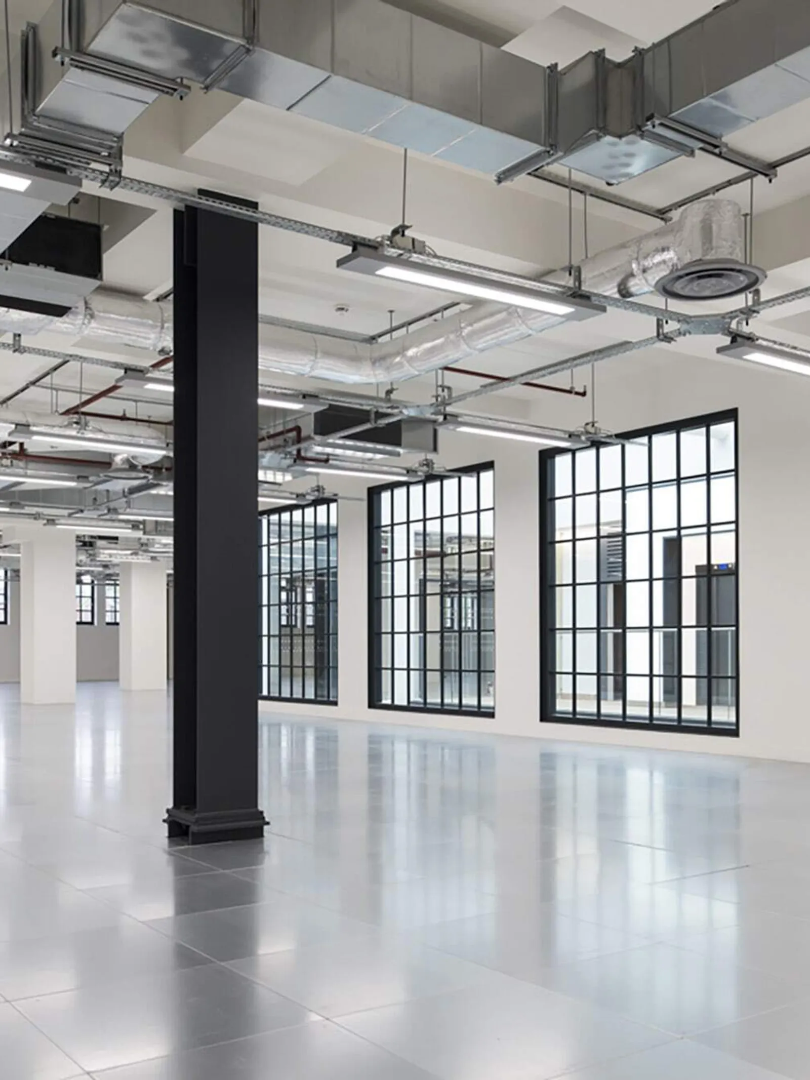 an open plan and empty office space following a shell and core project