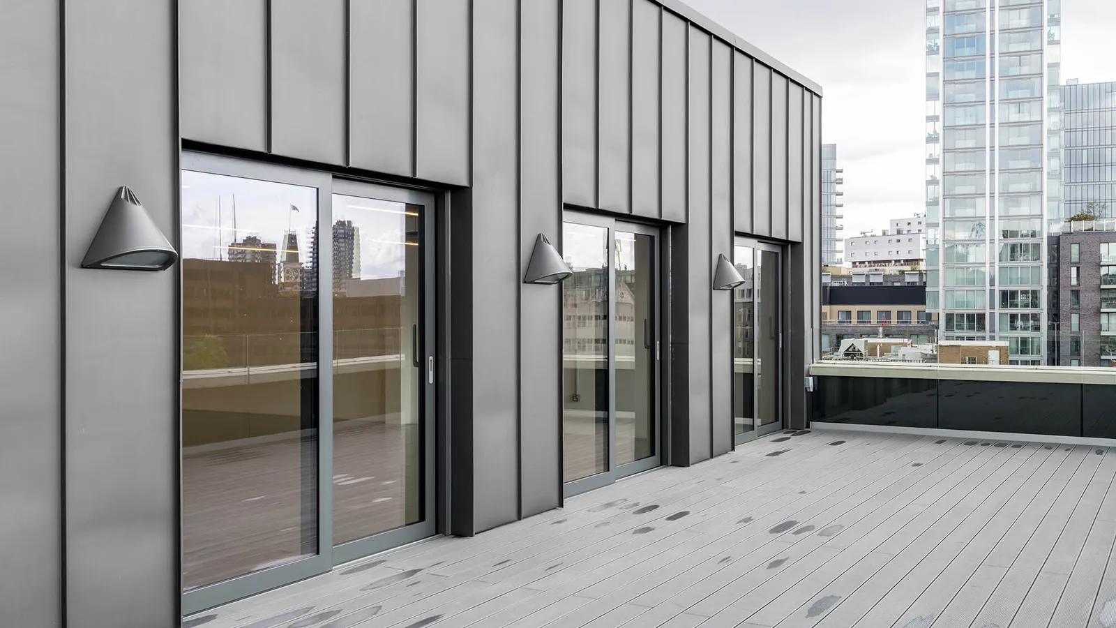 an external shell and core of the top floor of a building